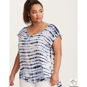 Torrid tie dye Challis button down back top